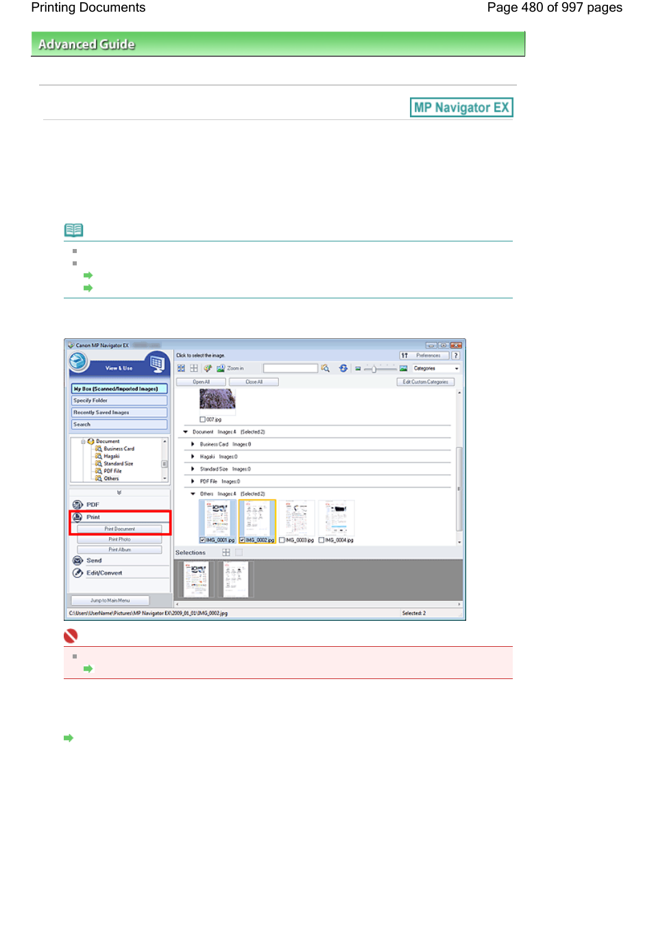 Printing documents | Canon mx860 User Manual | Page 480 / 997