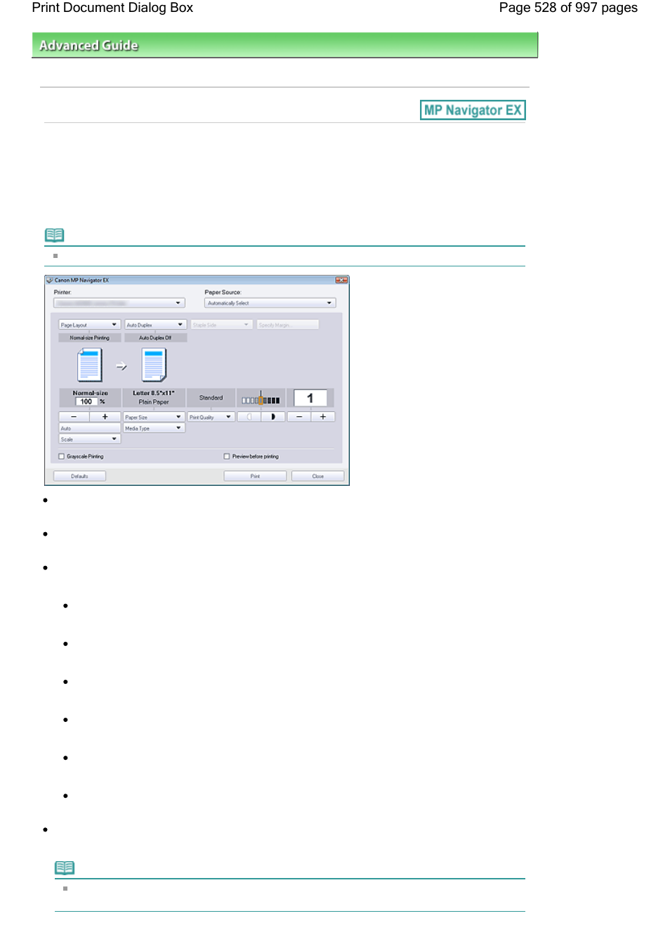 Print document dialog box | Canon mx860 User Manual | Page 528 / 997