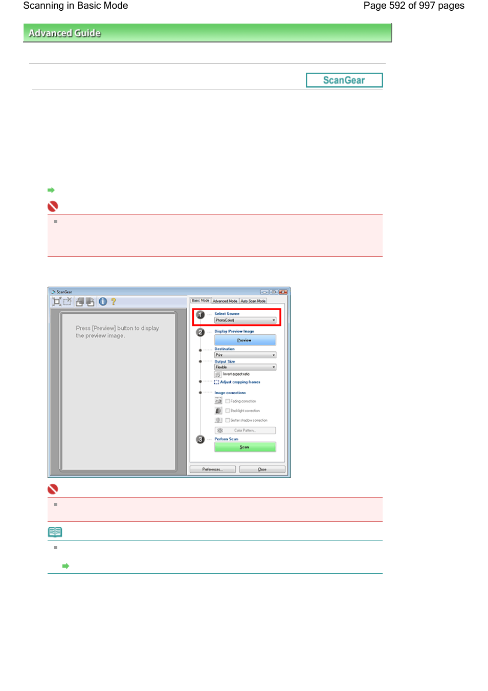 Scanning in basic mode | Canon mx860 User Manual | Page 592 / 997