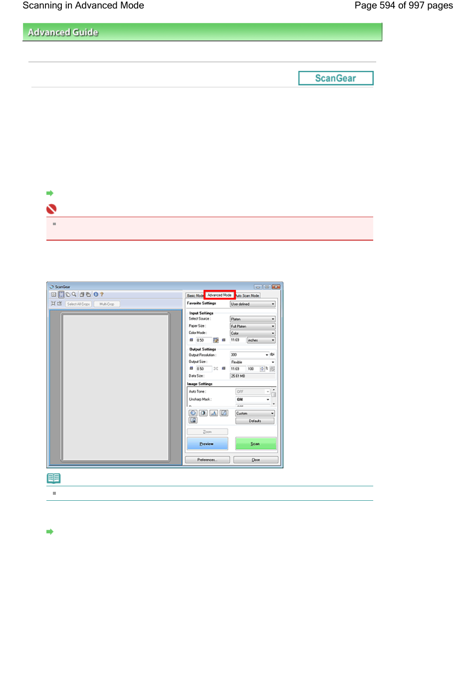 Scanning in advanced mode | Canon mx860 User Manual | Page 594 / 997