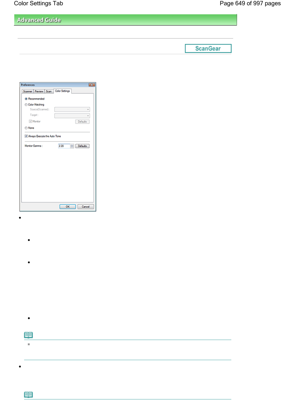 Color settings tab | Canon mx860 User Manual | Page 649 / 997