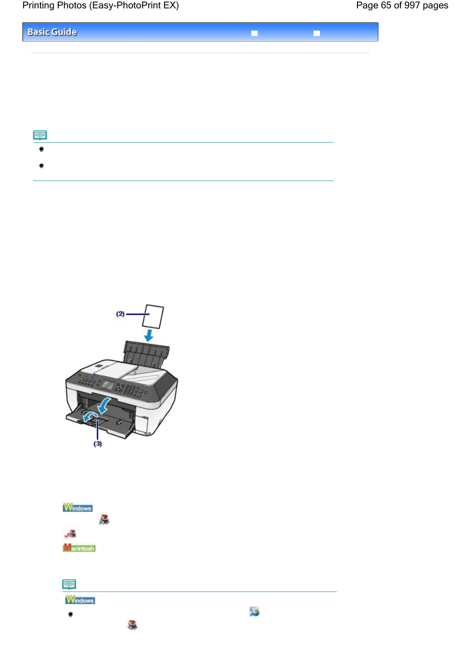 Printing photos (easy-photoprint ex) | Canon mx860 User Manual | Page 65 / 997