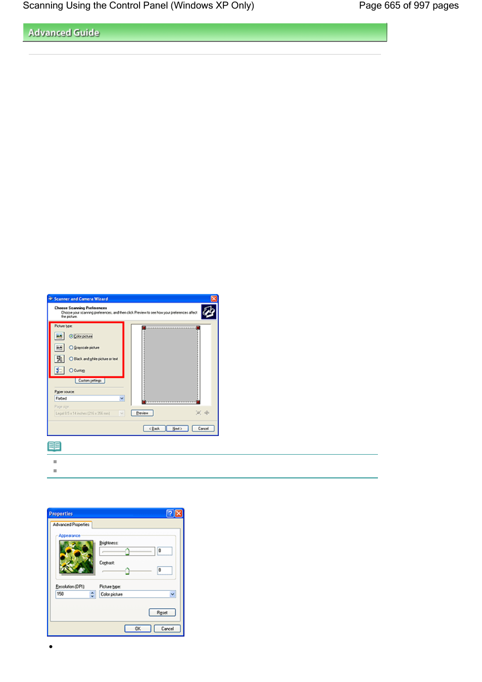 Scanning using the control panel (windows xp only) | Canon mx860 User Manual | Page 665 / 997