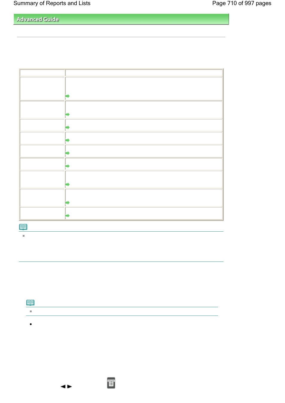 Summary of reports and lists | Canon mx860 User Manual | Page 710 / 997