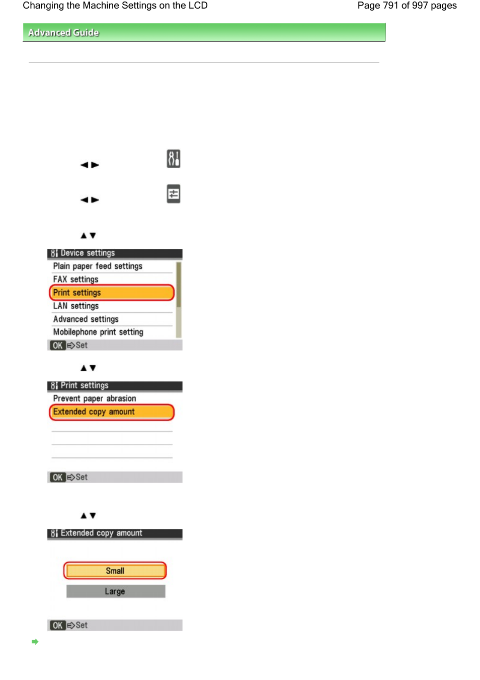 Changing the machine settings on the lcd | Canon mx860 User Manual | Page 791 / 997