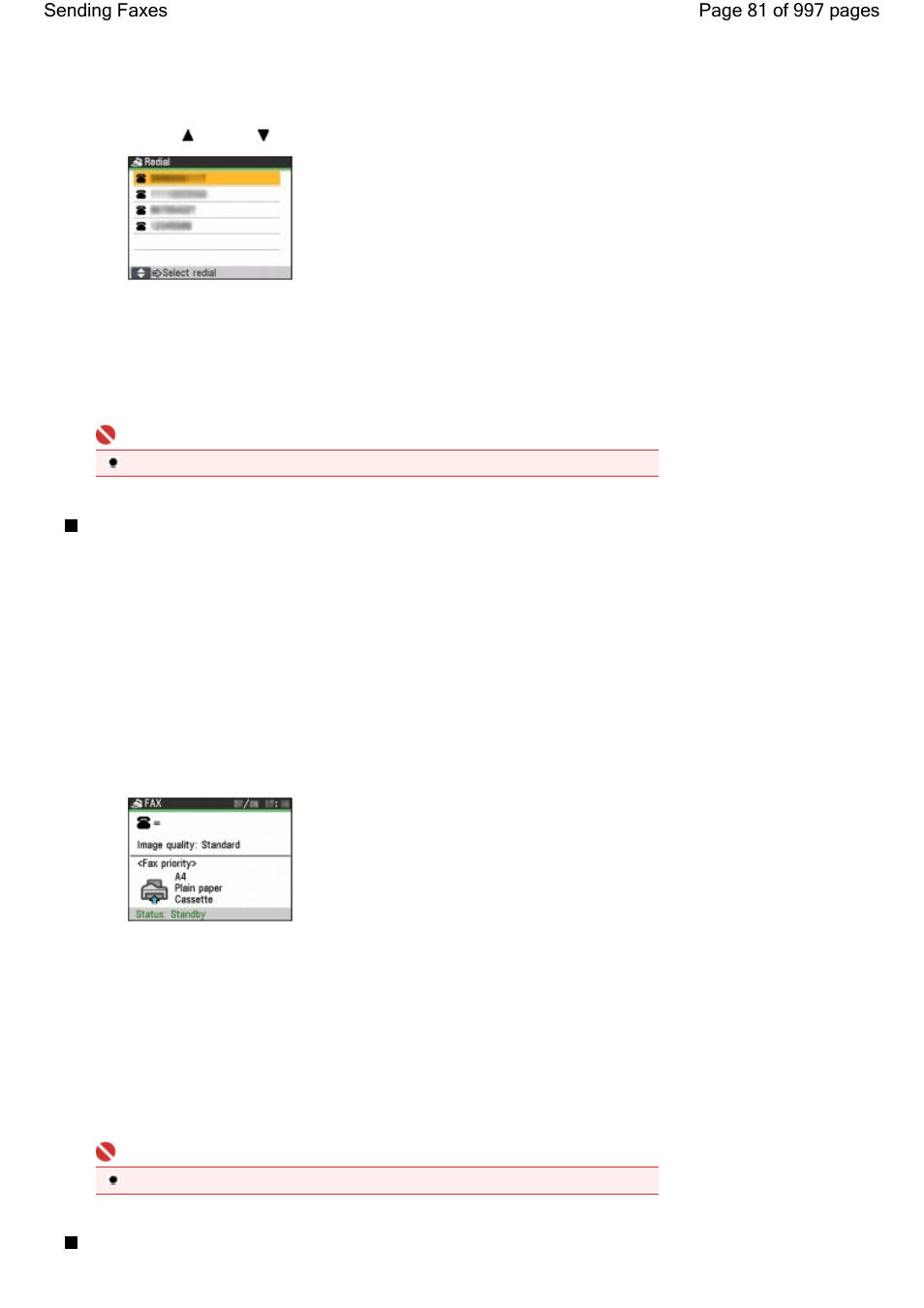 Sending a fax with the one-touch speed dial | Canon mx860 User Manual | Page 81 / 997