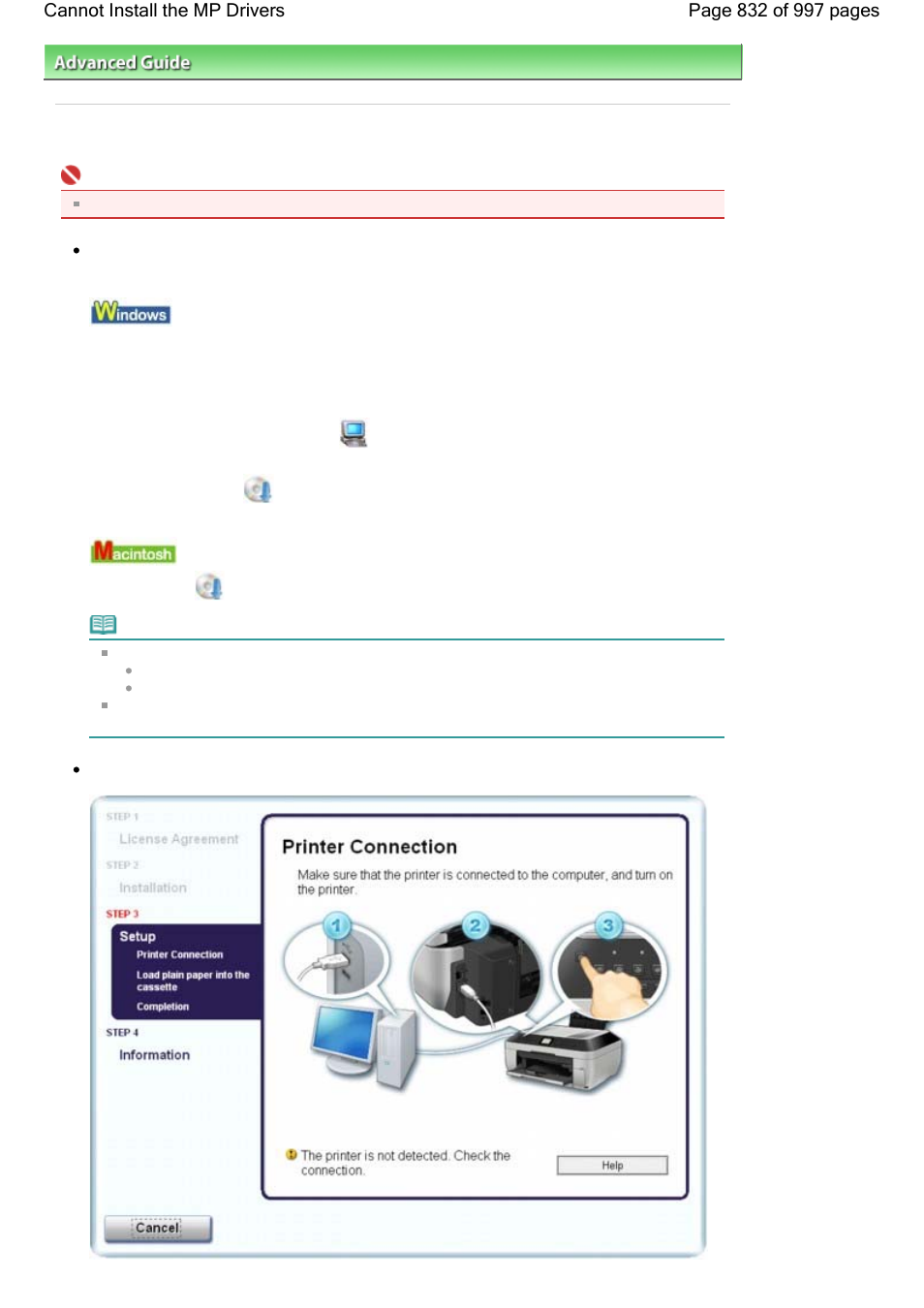 Cannot install the mp drivers | Canon mx860 User Manual | Page 832 / 997