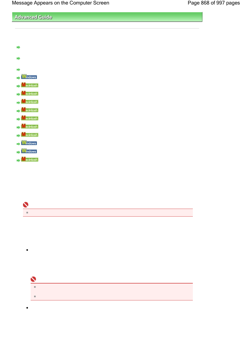 Message appears on the computer screen | Canon mx860 User Manual | Page 868 / 997