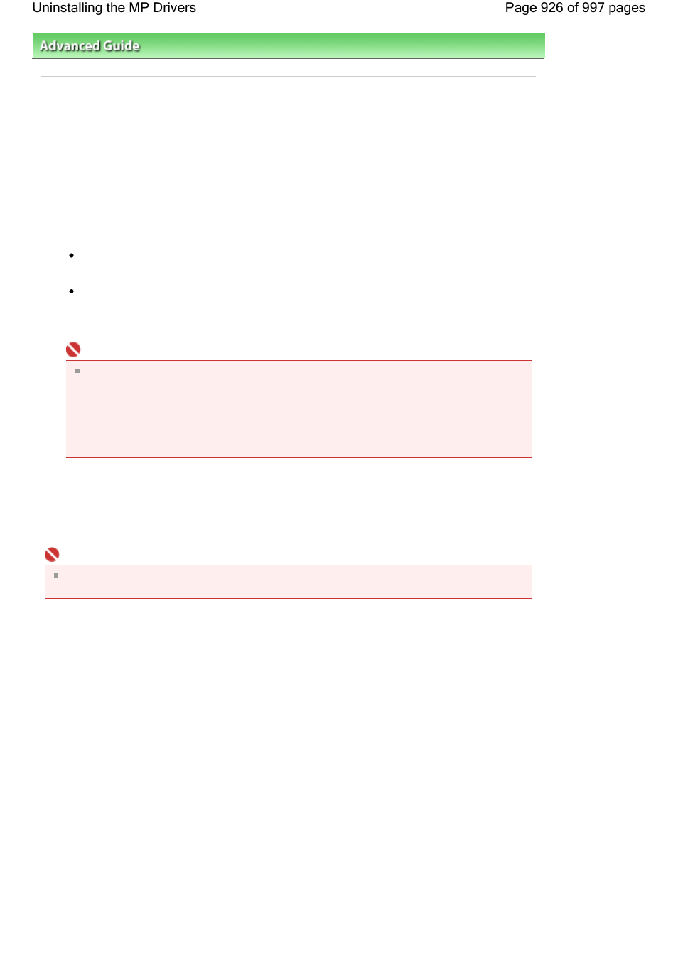 Uninstalling the mp drivers | Canon mx860 User Manual | Page 926 / 997