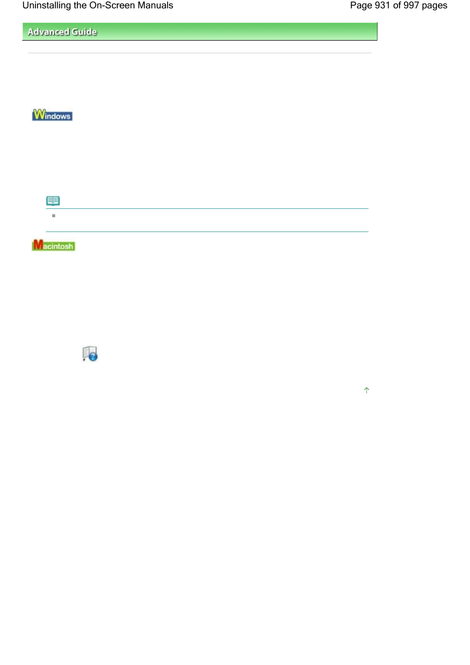 Uninstalling the on-screen manuals | Canon mx860 User Manual | Page 931 / 997