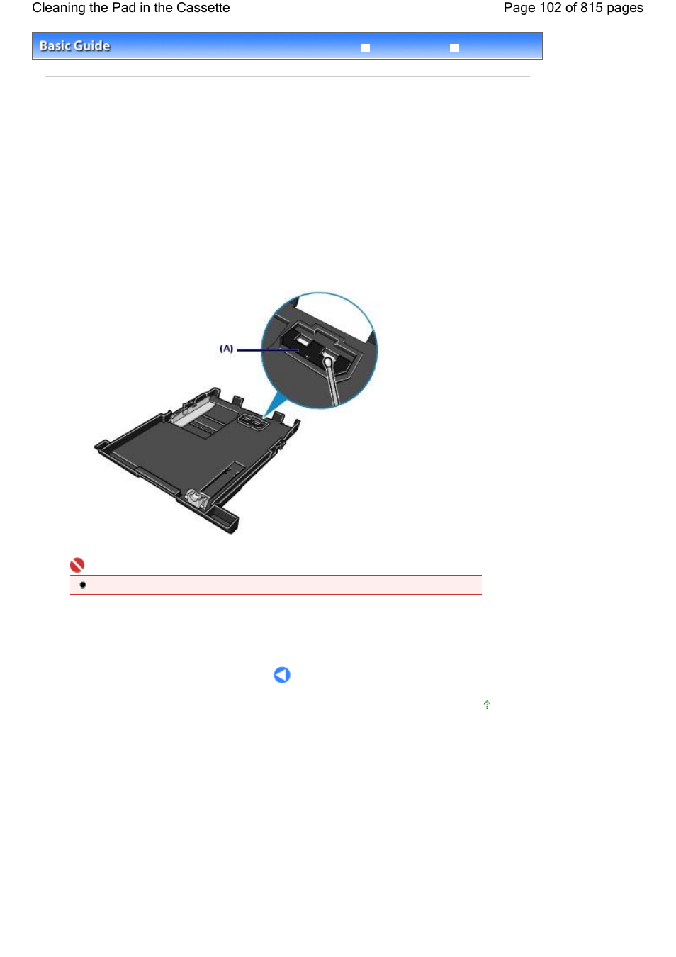 Cleaning the pad in the cassette | Canon mp620 User Manual | Page 102 / 815