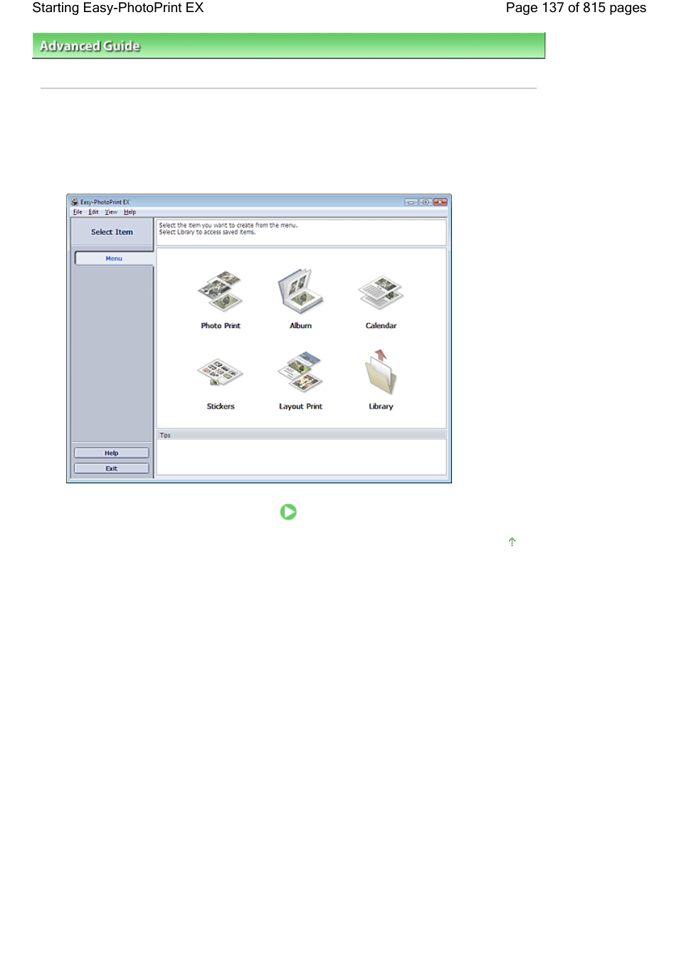 Starting easy-photoprint ex | Canon mp620 User Manual | Page 137 / 815