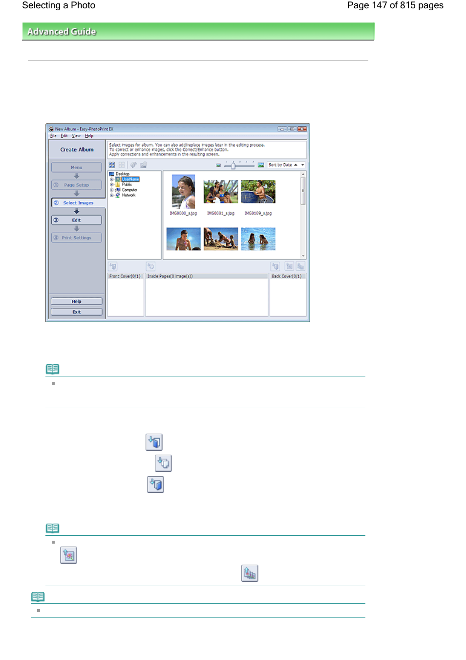 Selecting a photo | Canon mp620 User Manual | Page 147 / 815