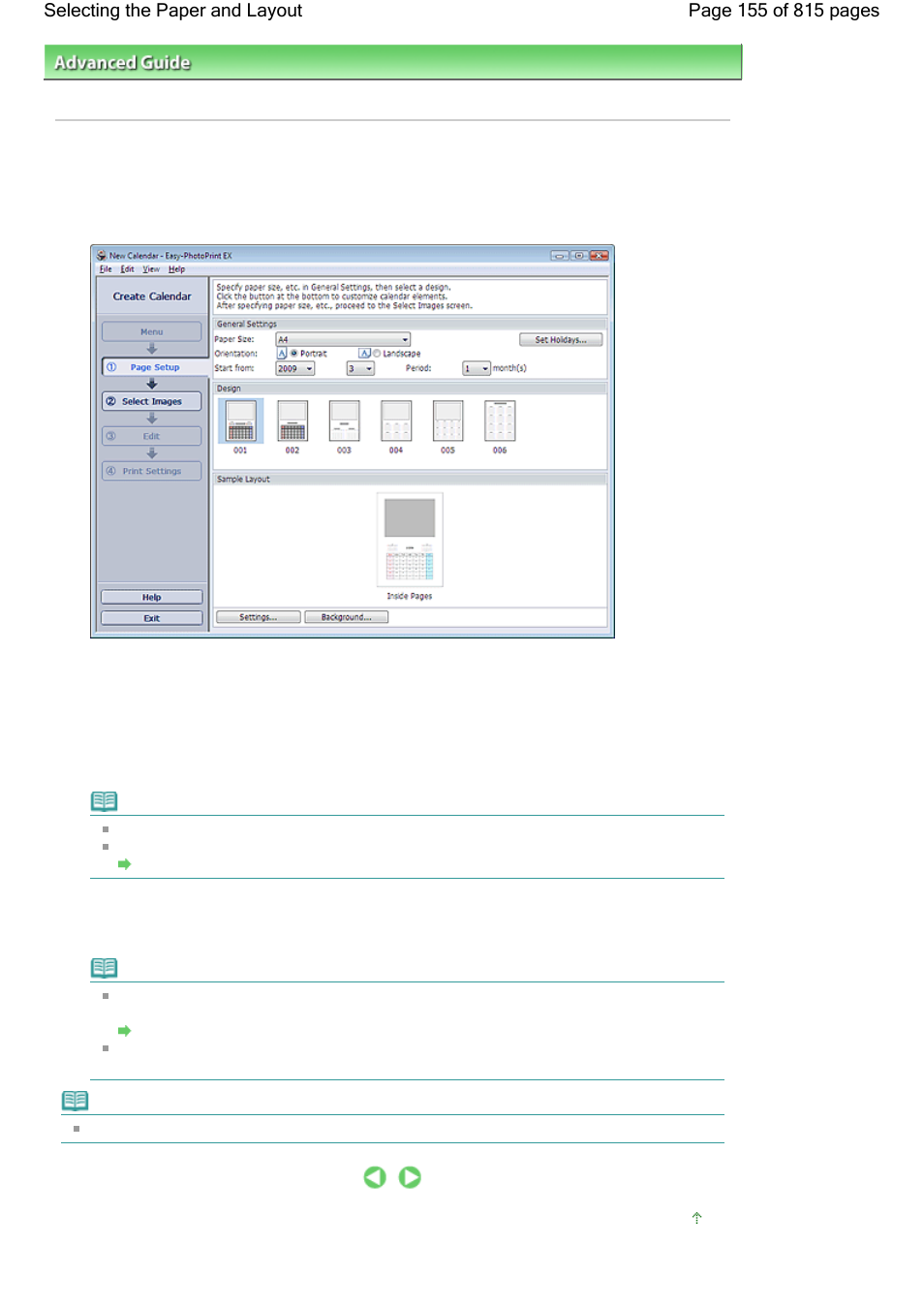 Selecting the paper and layout | Canon mp620 User Manual | Page 155 / 815