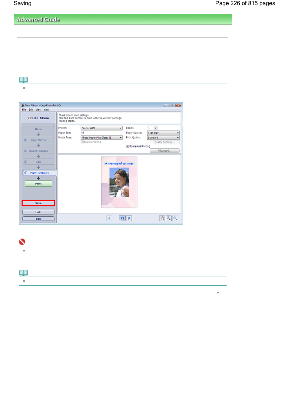 Saving | Canon mp620 User Manual | Page 226 / 815