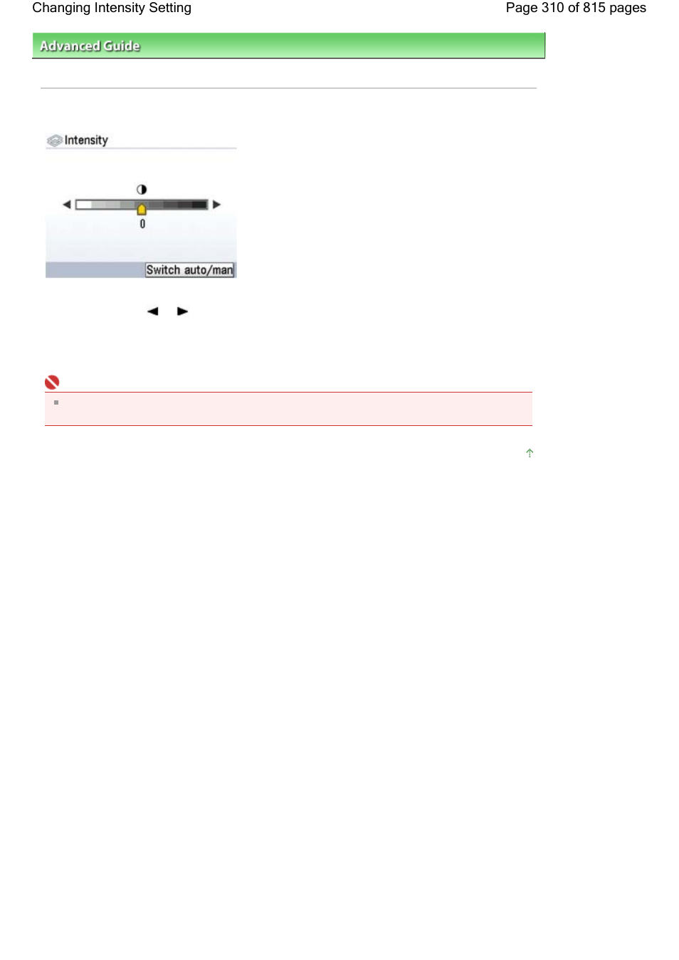 Changing intensity setting | Canon mp620 User Manual | Page 310 / 815