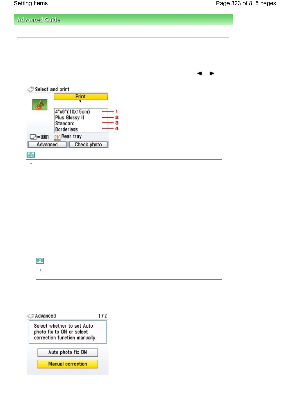 Setting items | Canon mp620 User Manual | Page 323 / 815