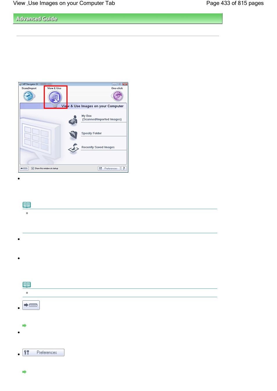 View & use images on your computer tab | Canon mp620 User Manual | Page 433 / 815