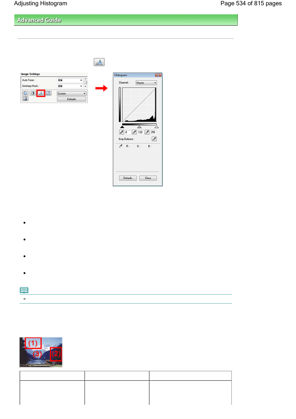 Adjusting histogram | Canon mp620 User Manual | Page 534 / 815