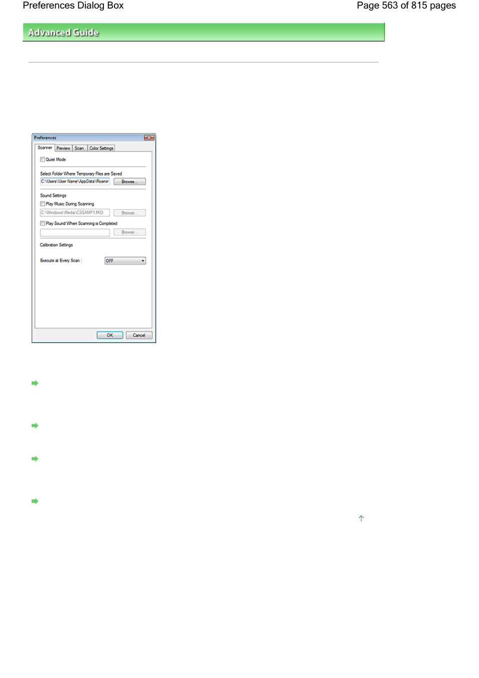 Preferences dialog box | Canon mp620 User Manual | Page 563 / 815