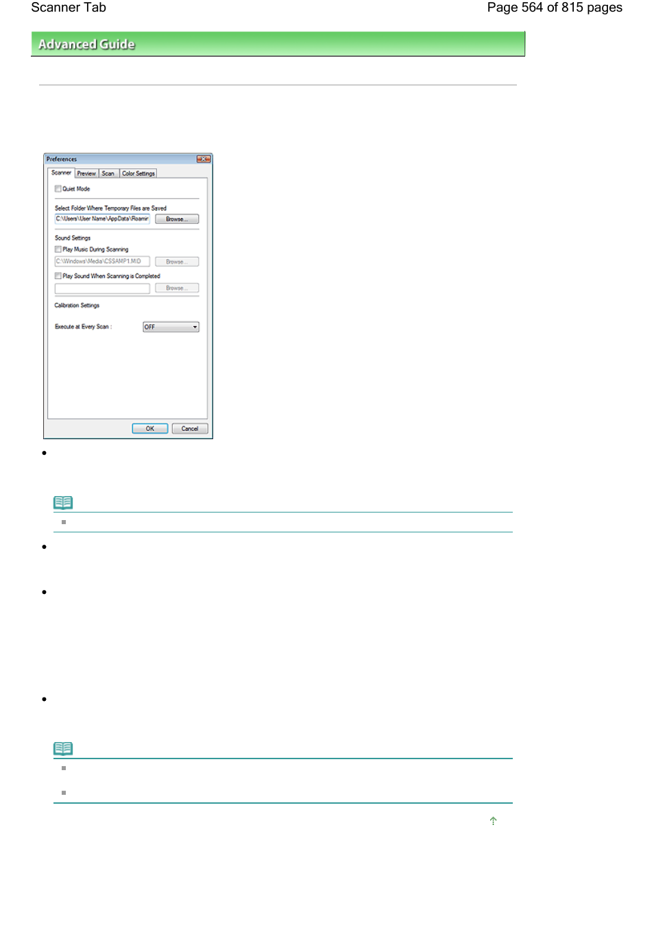 Scanner tab | Canon mp620 User Manual | Page 564 / 815