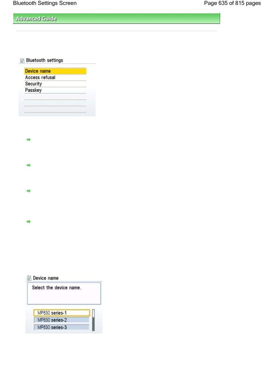 Bluetooth settings screen | Canon mp620 User Manual | Page 635 / 815