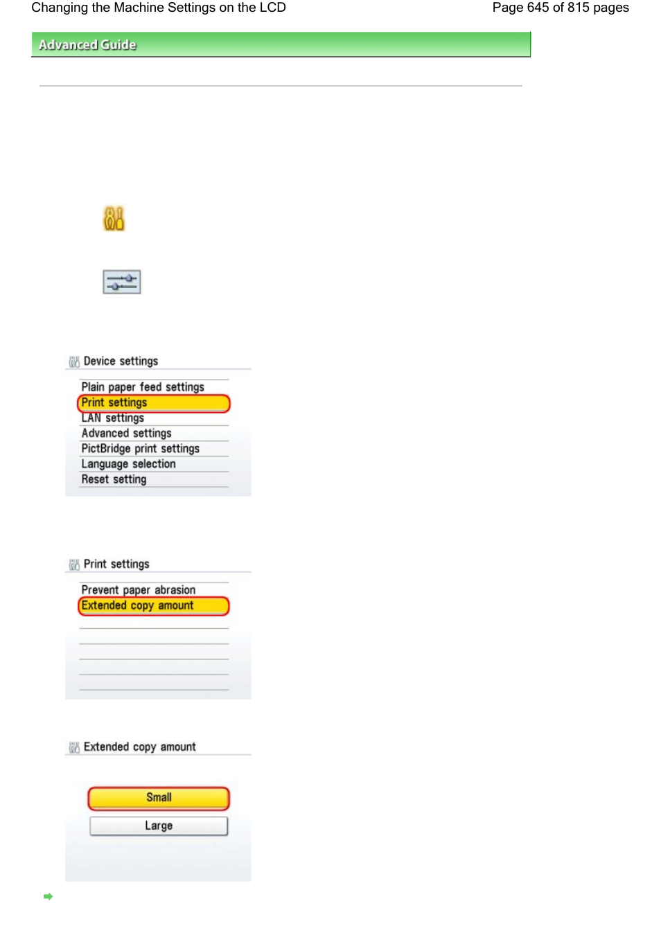 Changing the machine settings on the lcd | Canon mp620 User Manual | Page 645 / 815