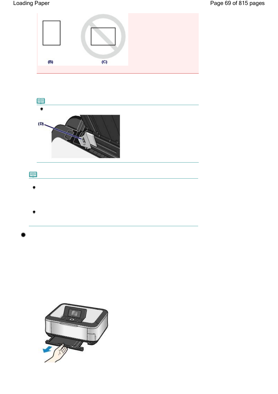 Loading paper in the cassette | Canon mp620 User Manual | Page 69 / 815