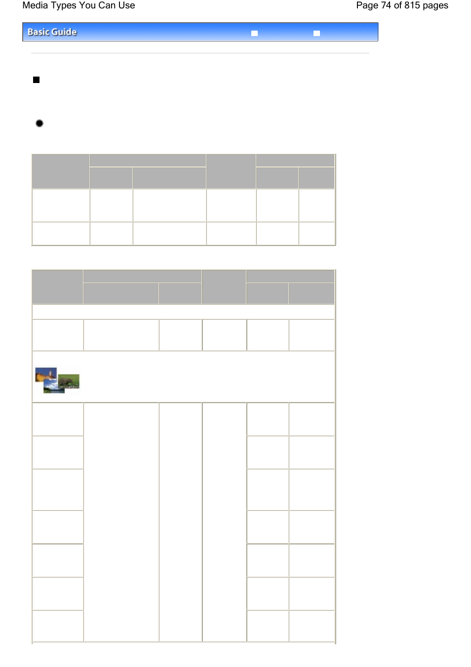 Media types you can use, Media types, Commercially available papers | Canon genuine papers | Canon mp620 User Manual | Page 74 / 815