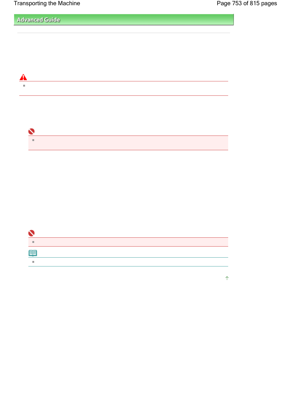 Transporting the machine | Canon mp620 User Manual | Page 753 / 815