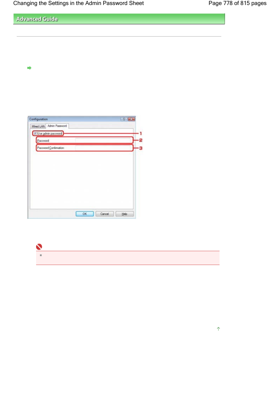 Changing the settings in the admin password sheet | Canon mp620 User Manual | Page 778 / 815