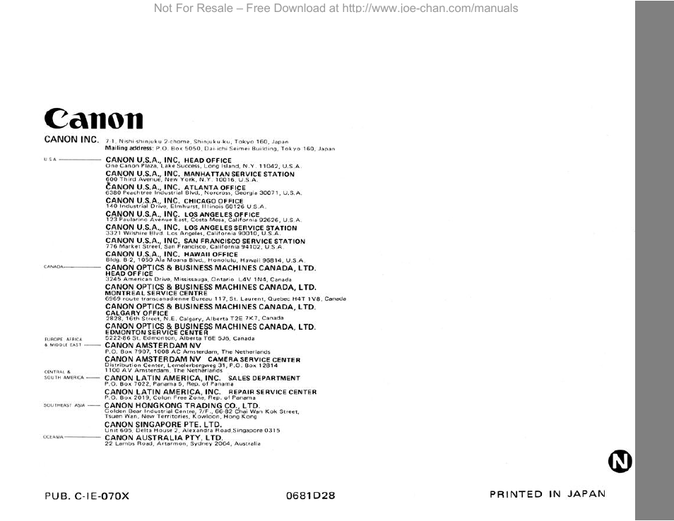 Canon A-1 User Manual | Page 105 / 105