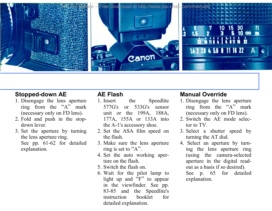 Canon A-1 User Manual | Page 11 / 105