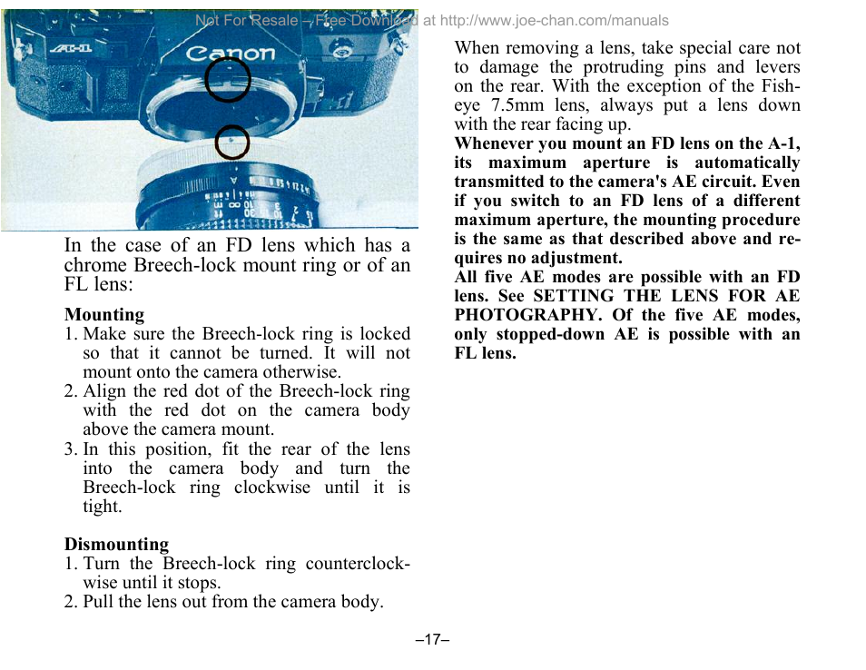 Canon A-1 User Manual | Page 17 / 105