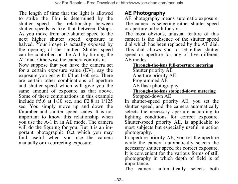 Canon A-1 User Manual | Page 32 / 105