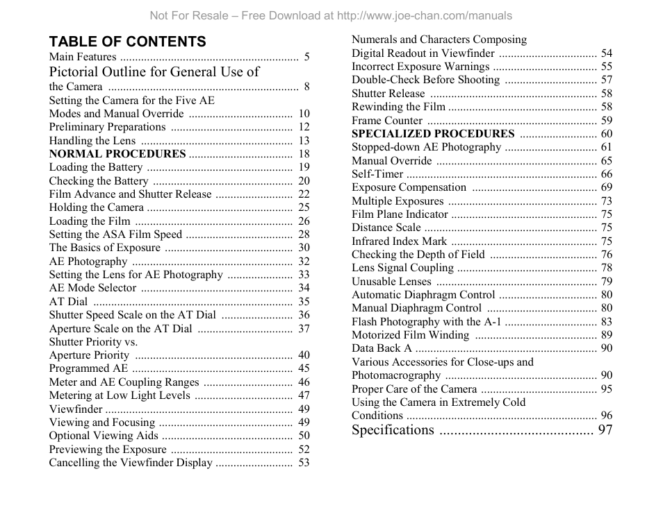 Canon A-1 User Manual | Page 4 / 105