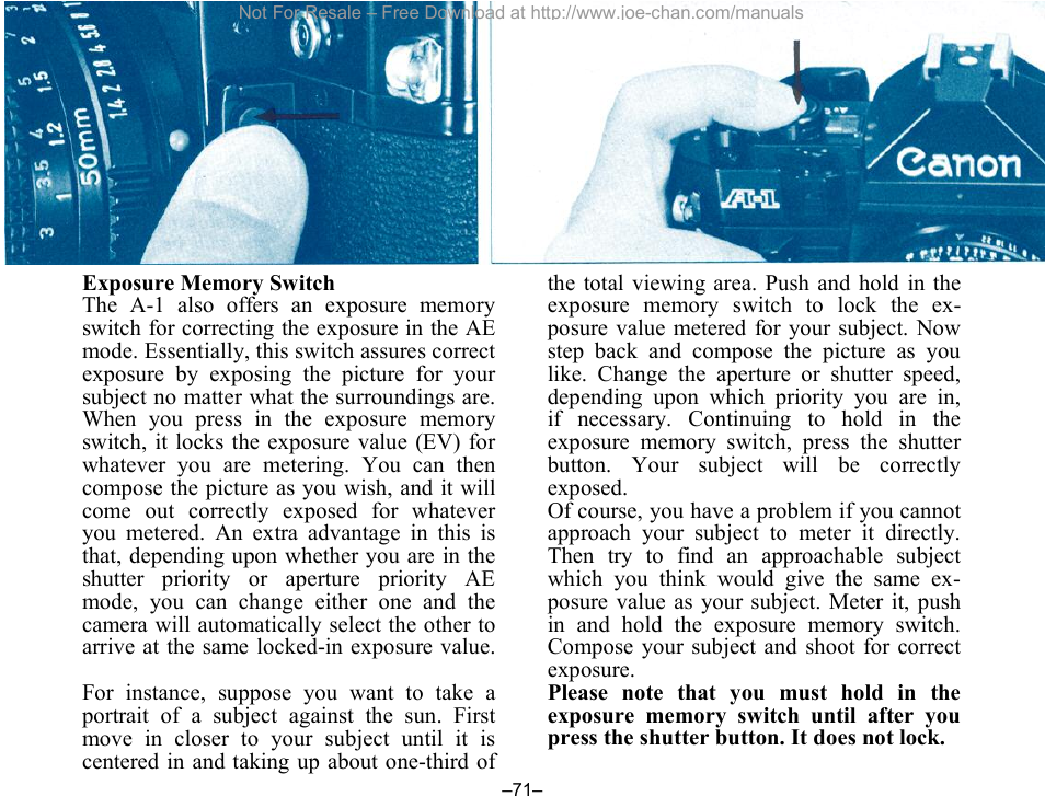 Canon A-1 User Manual | Page 72 / 105