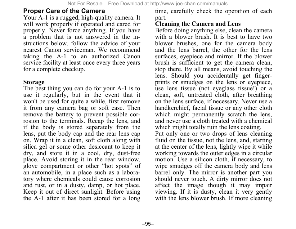 Canon A-1 User Manual | Page 96 / 105