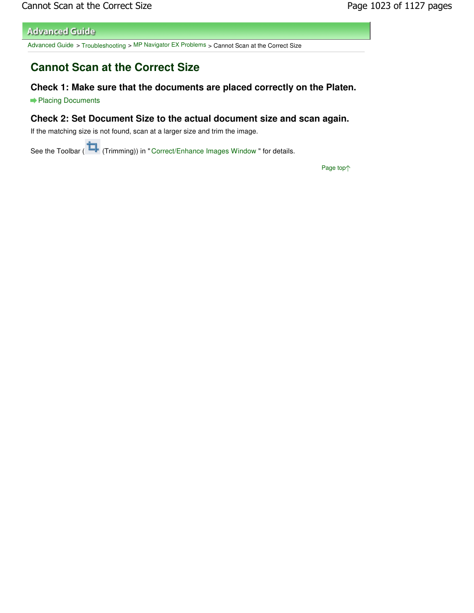 Cannot scan at the correct size | Canon PIXMA MX870 User Manual | Page 1023 / 1127