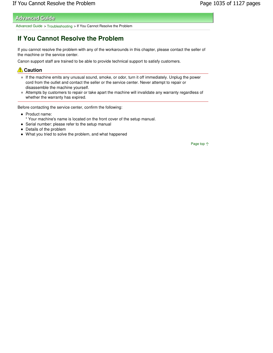 If you cannot resolve the problem | Canon PIXMA MX870 User Manual | Page 1035 / 1127
