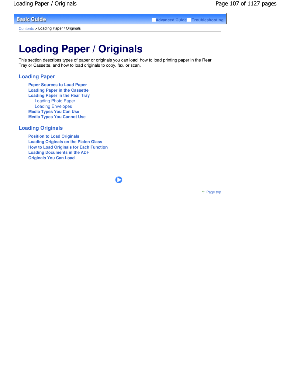 Loading paper / originals | Canon PIXMA MX870 User Manual | Page 107 / 1127