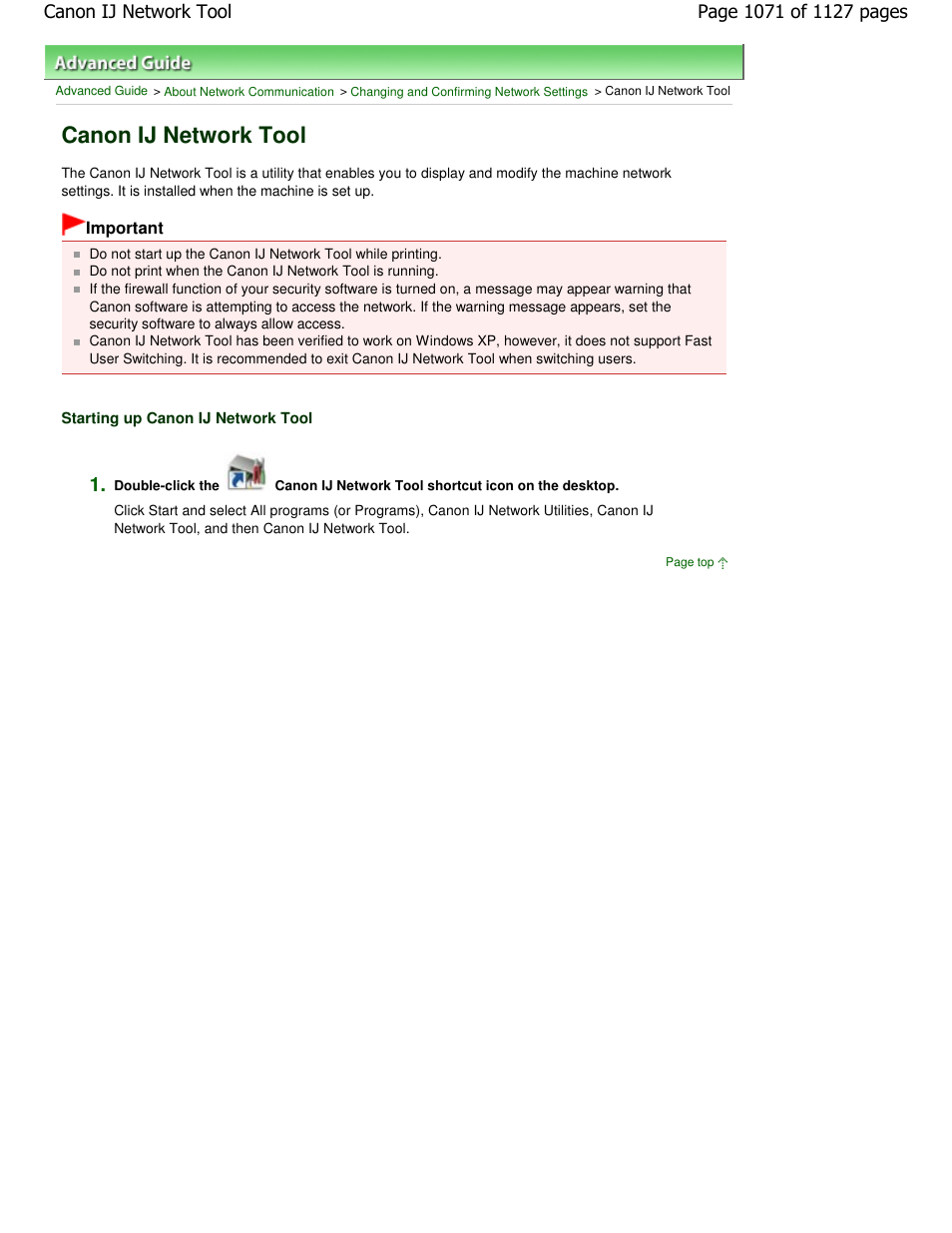 Canon ij network tool | Canon PIXMA MX870 User Manual | Page 1071 / 1127