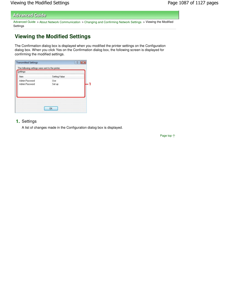 Viewing the modified settings | Canon PIXMA MX870 User Manual | Page 1087 / 1127