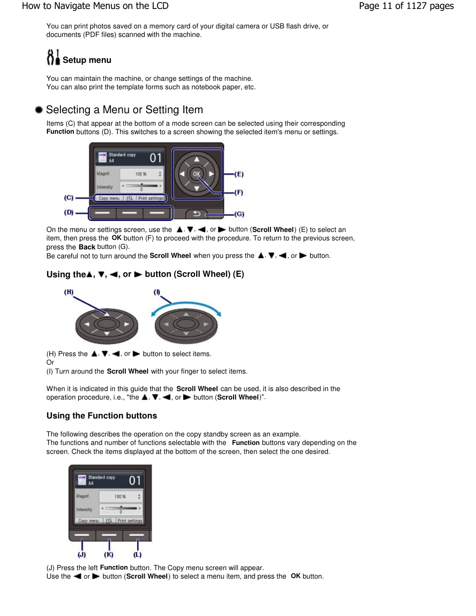 Selecting a menu or setting item | Canon PIXMA MX870 User Manual | Page 11 / 1127