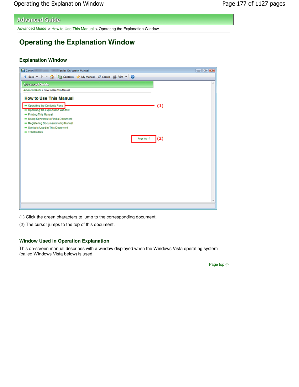 Operating the explanation window | Canon PIXMA MX870 User Manual | Page 177 / 1127