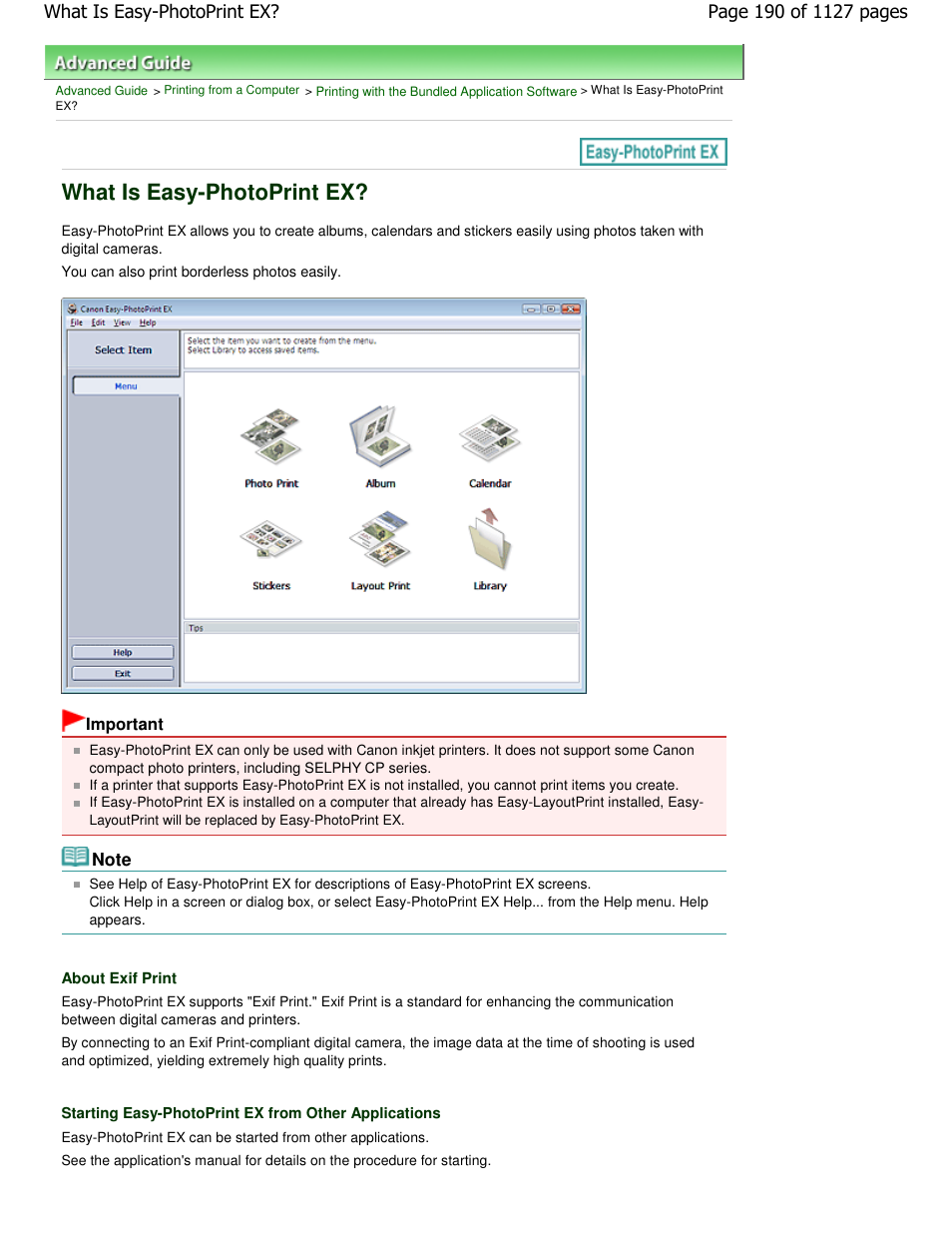 What is easy-photoprint ex | Canon PIXMA MX870 User Manual | Page 190 / 1127