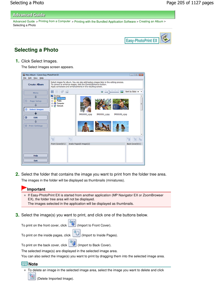 Selecting a photo | Canon PIXMA MX870 User Manual | Page 205 / 1127