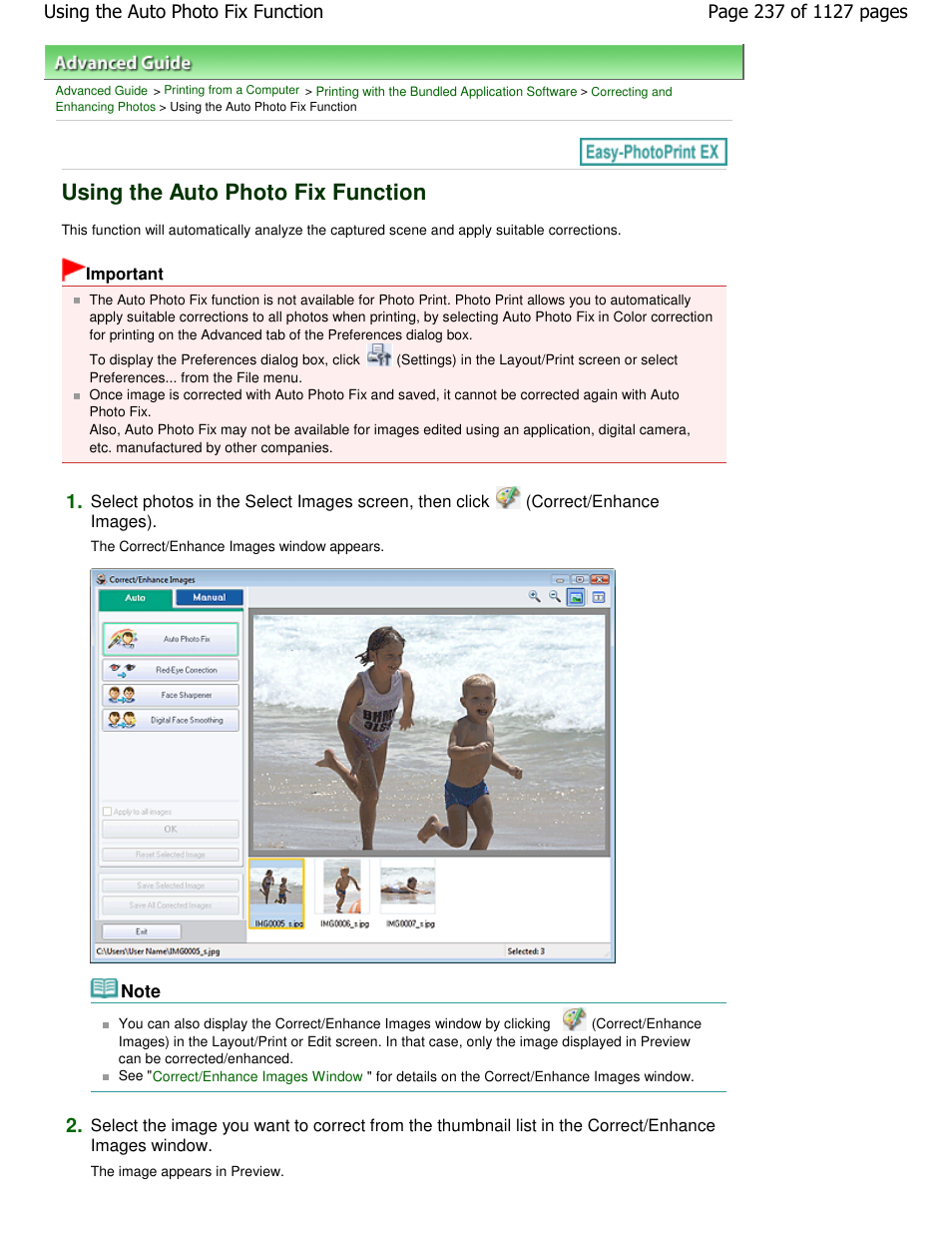 Using the auto photo fix function | Canon PIXMA MX870 User Manual | Page 237 / 1127