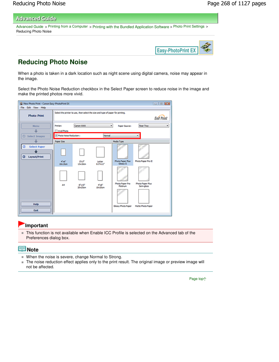 Reducing photo noise | Canon PIXMA MX870 User Manual | Page 268 / 1127