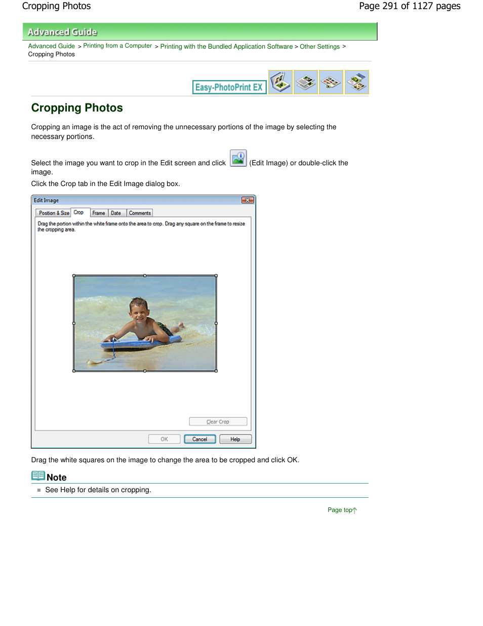 Cropping photos | Canon PIXMA MX870 User Manual | Page 291 / 1127